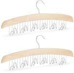 Relaxdays G&uuml;rtelhalter Kleiderschrank, 2er Pack, 12 G&uuml;rtel, Haken 360&deg;...