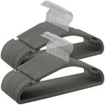 SONGMICS Kleiderb&uuml;gel Samt, B&uuml;gel 50er Set, 43 x 21 cm, Samtb&uuml;gel rutschfest,