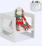 Relaxdays Sitzhocker Kinder, 2in1 Wendehocker, 2 Sitzh&ouml;hen, mit Armlehnen,...