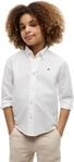 Tommy Hilfiger Jungen Hemd Oxford aus Baumwolle mit Stretch, Wei&szlig; (White), 12 Jahre