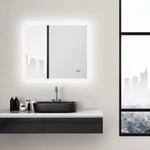 Talos Sun LED Badspiegel 80x70 cm mit Beleuchtung &ndash; Wandspiegel mit