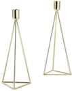 ECHTWERK Kerzenhalter Set 2-teilig. - Gold-Edition - Moderner geometrischer