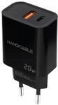 NANOCABLE 10.10.2008 &ndash; USB-C PD- und USB-A QC-Ladeger&auml;t 20W, Dual-Port f&uuml;r