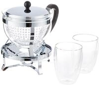 Bodum Chambord Set Teebereiter Rechaud 1,3 Liter Inlusive 2 St&uuml;ck Doppelwand