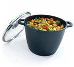 Relaxdays Suppentopf mit Glasdeckel, antihaft, XXL Kochtopf Induktion, 10 Liter,