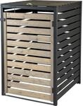dobar&reg; Green Label M&uuml;lltonnenverkleidung 1er 240 L in Anthrazit-Schwarz aus Holz