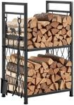 VEVOR Kaminholzregal, 455x330x765 mm, 2-stufiger Brennholzhalter mit Kaminbesteck,