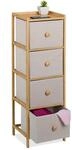 Relaxdays Kommode, HxBxT: 94 x 31 x 30 cm, 4 Stoffschubladen, Flur,...