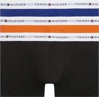 Tommy Hilfiger Herren 3er Pack Boxershorts Trunks mit Logomuster-Bund, Schwarz (Reg