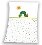 Herding Babydecke, Raupe Nimmersatt, 75 x 100cm, Weicher Polyester, Wei&szlig;