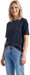 Street One T-Shirt mit Rundhals und Knopfdeatils Darkest Blue 34
