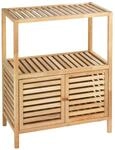 WENKO Regal Norway mit 2 T&uuml;ren aus Walnussholz, Walnussholz, 67.5 x 86 x 35.5 cm,