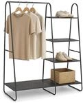 Relaxdays Kleiderst&auml;nder Metall, 5 Ablagen, Kleiderstange Flur, HxBxT:...