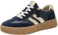 Tamaris Comfort Damen Sneaker flach mit Rei&szlig;verschluss Freizeit Navy/Gold 37