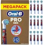 Oral-B Aufsteckb&uuml;rsten Pro Kids 3+ Marvel Spiderman, Wei&szlig;, 12 St&uuml;ck