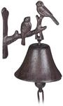 Relaxdays T&uuml;rglocke Gusseisen, Vogel Motiv, antik, Landhausstil, lauter Klang,