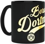 Dortmund Borussia BVB Tasse mit Metallic Schriftzug