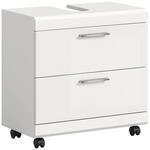 xonox.home &ndash; Waschbeckenunterschrank Scout 60x60x34 cm in Wei&szlig; Hochglanz &ndash;