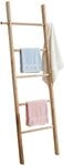 Relaxdays Handtuchleiter, 5 Sprossen, H x B: 170 x 43 cm, Walnussholz,...