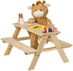 Relaxdays Kindersitzgarnitur Garten, Picknickbank, HBT: 51 x 90 x 78 cm,