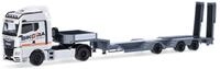 Herpa LKW Modell MAN TGX GM Semitieflade-Sattelzug Sikora/Trucker Babe Cindy