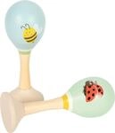 small Foot Maracas Kleine Freunde aus Holz, hochwertige Rasselinstrumente mit