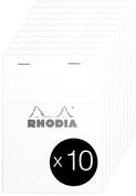 Rhodia 13201C 10 Notizbl&ouml;cke N.13 A6 80 Blatt kariert Wei&szlig;