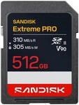 SANDISK Extreme PRO SD UHS-II V90 Karte mit 512 GB (Lesegeschwindigkeiten von...
