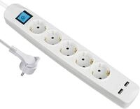 MAXTRACK NV58-5WL 5-Fach Steckdosenleiste mit USB, Flacher...