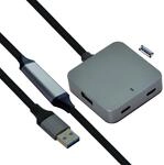 VALUE USB 3.2 Gen1 4-Port Hub (2X A + 2X C) mit Verl&auml;ngerungskabel, schwarz,...