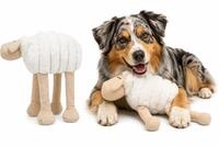 Flamingo Hundespielzeug - Ribola Schaf liegend Beige - Weicher Pl&uuml;sch mit Cordstoff