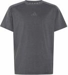adidas Unisex Kinder Sport Icons Melange Shirt, Black/Grey Three/Grey Five, 9-10