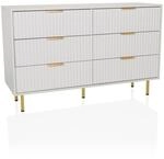 hjh LIVING Kommode mit 6 Schubladen, goldene Griffe HJELLE Schubladenkommode...