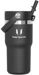 Sparrow Trinkflasche Edelstahl - Twistpath Thermosflasche mit Flex-Strohhalmdeckel -