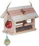 Relaxdays Vogelfutterhaus, mit Meisenkn&ouml;delhalter & Apfelhalterungen, HBT: 24...