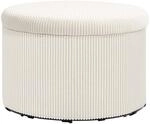 HOMCOM Sitzhocker mit Stauraum mit Deckel 60 x 60 x 41 cm Beige Cord | Runder