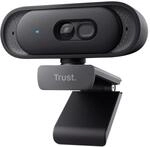 Trust Ovala 2K QHD Webcam mit Mikrofon und Blickschutzfilter, Schwarz