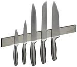 Relaxdays Magnetleiste Edelstahl, selbstklebend, 40 cm lang, Wand Magnetschiene...