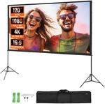 VEVOR Projektion Beamer Leinwand mit St&auml;nder 120 Zoll HD 4K Outdoor Indoor...