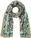 camel active Damen Schal mit Allover Print Gr&uuml;n AOP, womenswear-OS