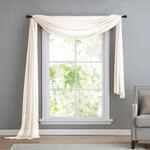Querbehang Schal Freihanddeko Voile transparent Creme 140x600 &raquo;Bern&laquo; |...