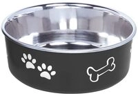 Nobby 73857 Stainless Steel Bowl Fusion, Anti Slip schwarz 16 cm 0,94 ltr