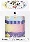 folia 26453 - Washi Tape SUNNYSIDE, Klebeband aus Reispapier, Hotfoil in bunten