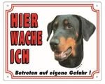 Warntafel Dobermann gelb 12 x 3,5 cm