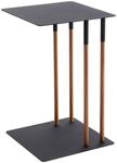 YAMAZAKI 4804 Plain Side Table, Black, Steel/Wood, 35 x 35 x 55 cm