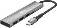 USB-C Hub, 4-Port USB 3.2 Adapter, 5Gbit/s, 3X USB-A, 1x USB-C, Aluminium