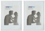 Relaxdays Bilderrahmen 2er Set, Din A4, Passepartout 15x20 cm, wei&szlig; |...