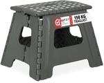 Relaxdays Klapphocker faltbar, Camping Hocker, Kinder Badhocker, hellgrau | bis...