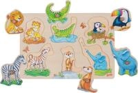 goki 57310 &ndash; Hintergrundbildpuzzle Wilde Tierbabys - Steckpuzzle f&uuml;r Kleinkinder