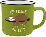 GRUSS & CO Becher Motiv "Chiller" | New Bone China Porzellan, Emaille-Optik, 35...